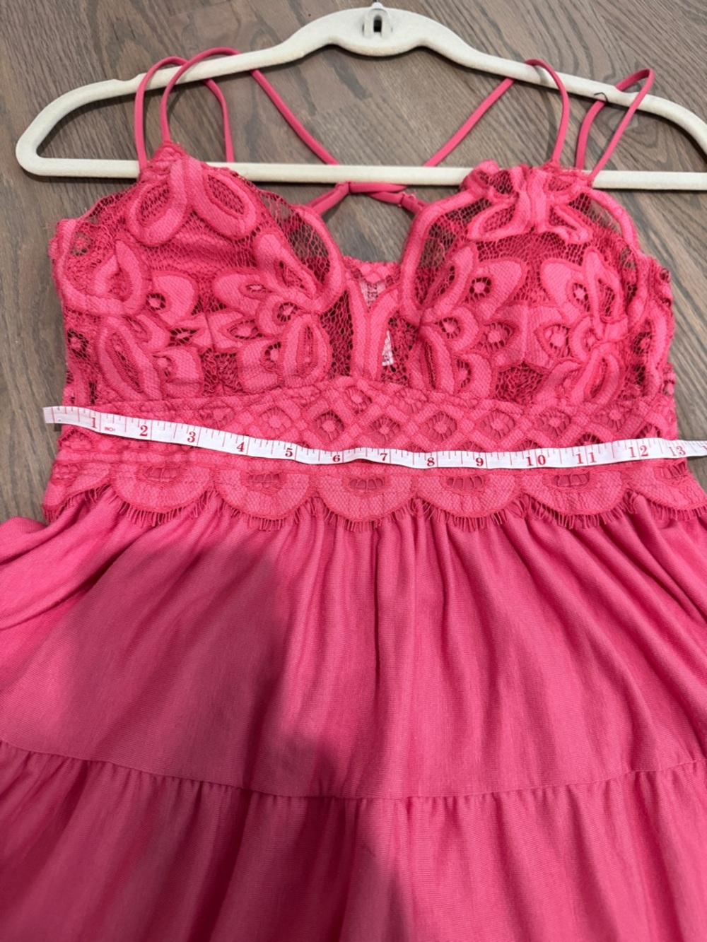 Zenana Dress Womens Size L Coral Fit & Flare Sundress Ruffle Boho Summer - Picture 3 of 6